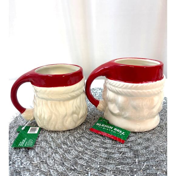 Sleigh Bell Bistro Winking Santa and Mrs Clause Retro Style Winking Santa Mugs - Picture 5 of 10